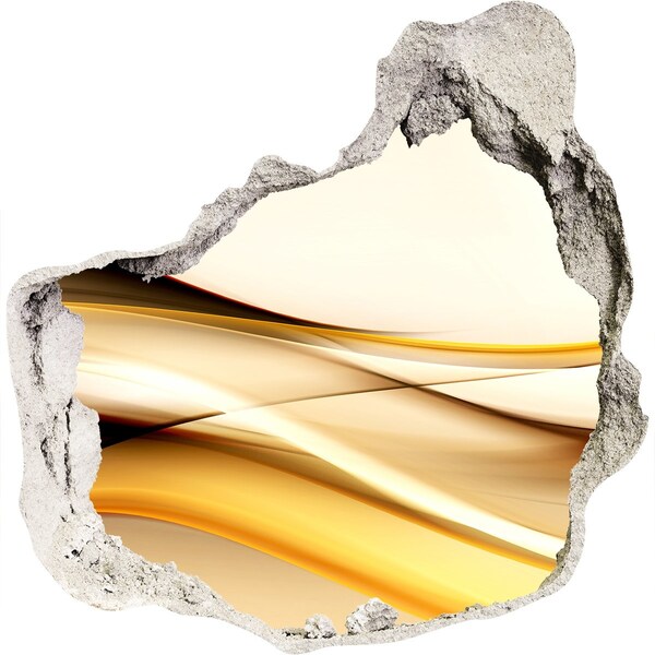 3D Wandtattoos Mauerdurchbruch Goldene Wellen in einem Loch in der Wand