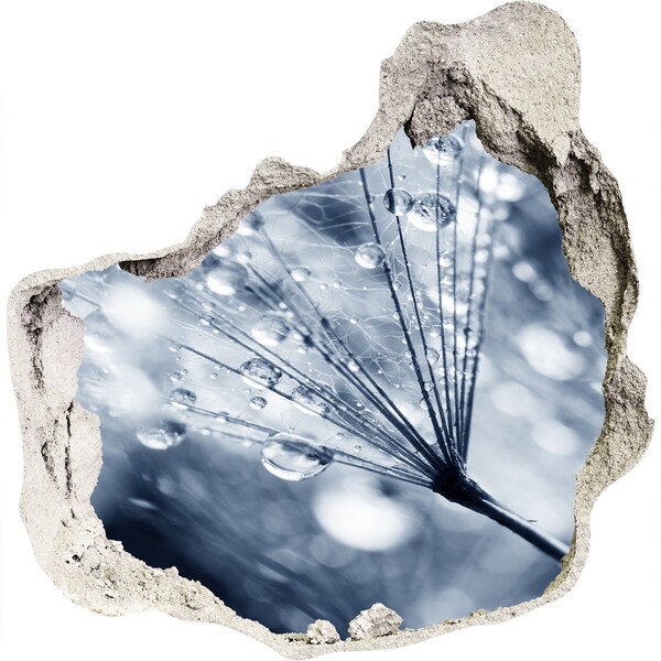 Mauerdurchbruch Aufkleber Tautropfen auf einem Löwenzahn