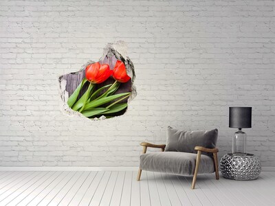 Wandtattoos Loch in der Wand Blumen aus Beton
