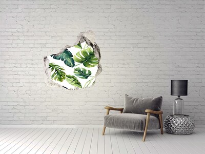 Wandtattoos Loch in der Wand Tropischer Dschungel hinter der Mauer