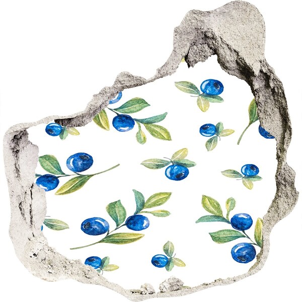 3D Wanddurchbruch Aufkleber Früchte an der Wand im Hintergrund