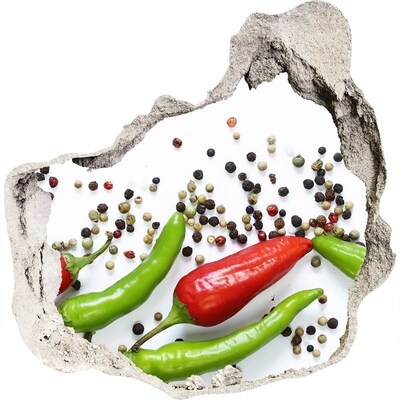 Wandaufkleber Loch 3D Vulkanfrüchte