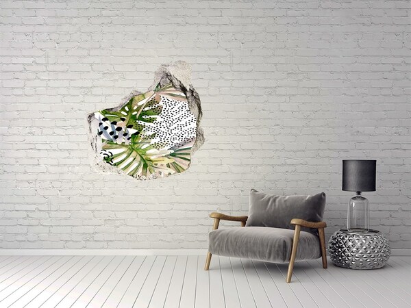 Mauerdurchbruch Aufkleber Kleiner tropischer Garten