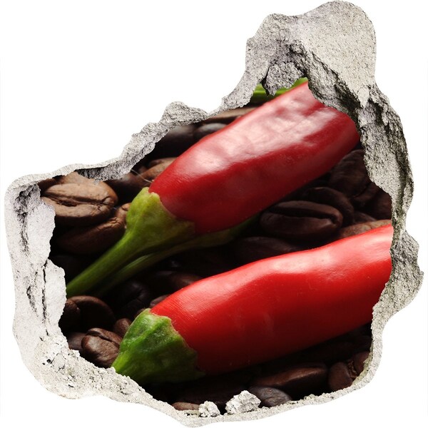 Wandfolien Loch in der Wand Der würzige Geschmack von Kaffee und Chili