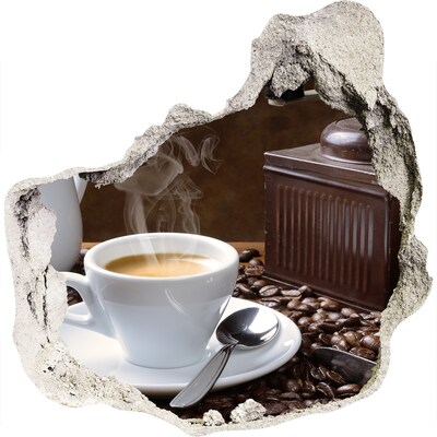 Wandaufkleber Loch 3D Kaffee im Café