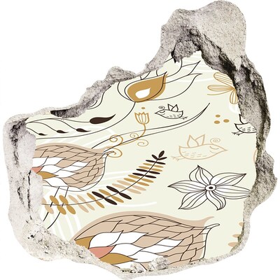 Mauerdurchbruch Aufkleber Frühlingsvögel im Garten