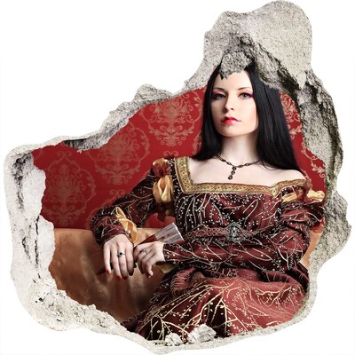 3D Wandtattoos Mauerdurchbruch Prinzessin in den Ruinen