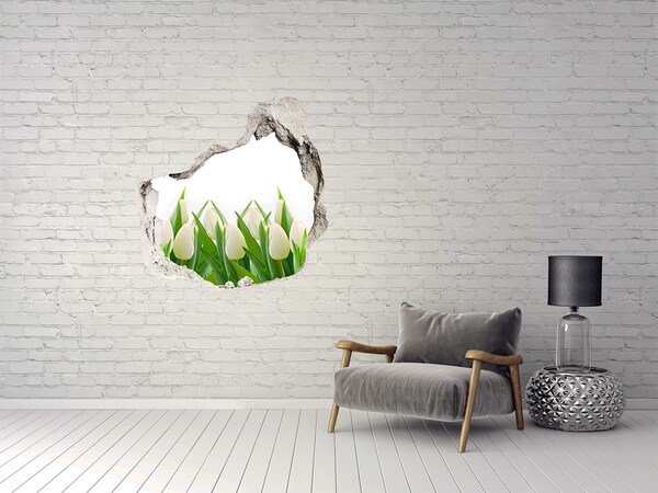 3D Wanddurchbruch Aufkleber Eine Blumenecke in der Wand