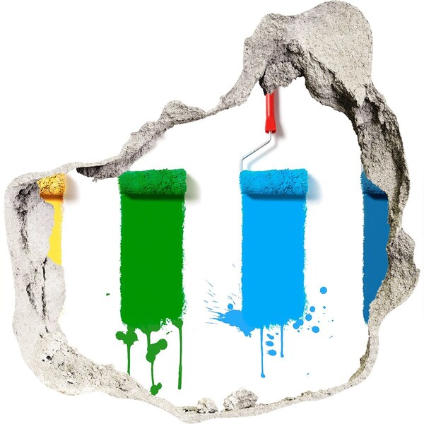 Mauerdurchbruch Aufkleber Malen in einem neuen Stil