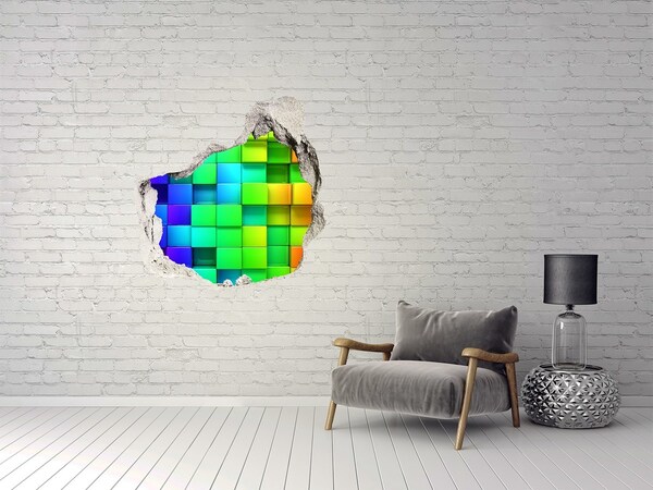 Wandtattoos Loch in der Wand Bunte Tetris-Wand
