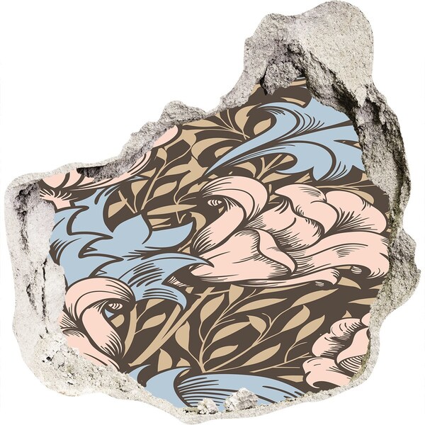 3D Wandtattoos Mauerdurchbruch Loch in der Wand Blumenmuster