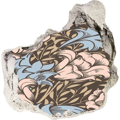 3D Wandtattoos Mauerdurchbruch Loch in der Wand Blumenmuster