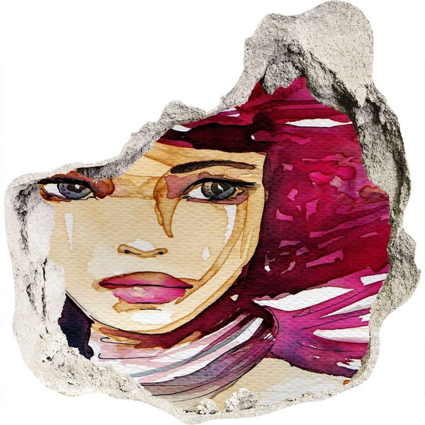 Wandtattoos Loch in der Wand Porträt mit rosa Akzenten