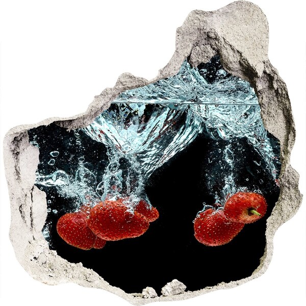 3D Wanddurchbruch Aufkleber Fruchtexplosion im Wasser