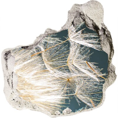 Mauerdurchbruch Aufkleber Hinter dem Loch erstreckt sich eine Blumenlandschaft.