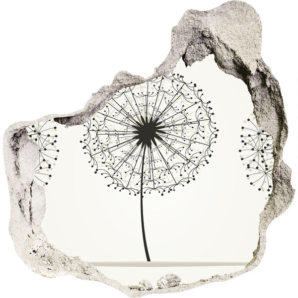 3D Wanddurchbruch Aufkleber Löwenzahn an der Wand