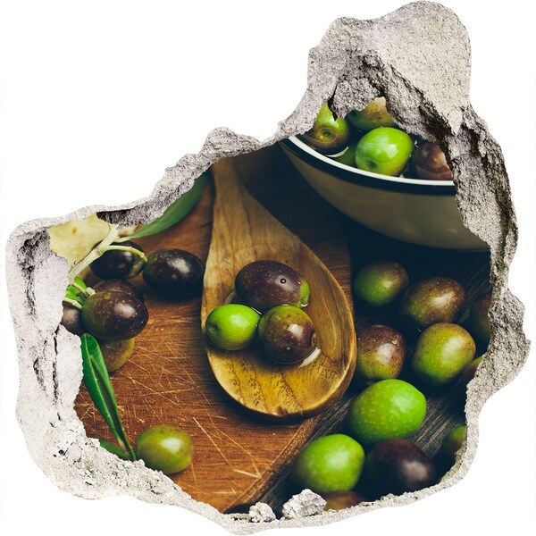 Wandaufkleber Loch 3D Oliven in der Küche