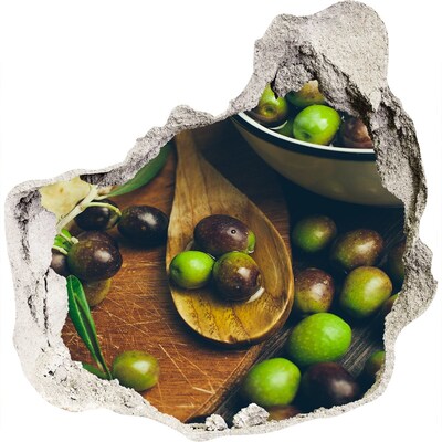 Wandaufkleber Loch 3D Oliven in der Küche