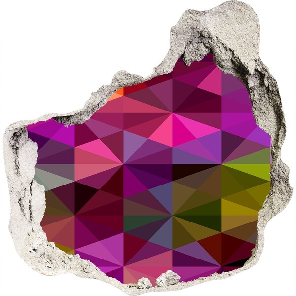 3D Wanddurchbruch Aufkleber Buntes Buntglas im Loch in der Wand