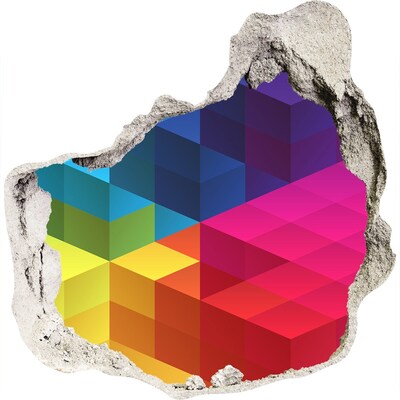 Mauerdurchbruch Aufkleber Farbenfrohe Illusion von Raum