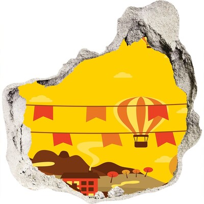 Wandtattoos Loch in der Wand Ballonlandschaft in den Bergen