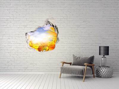 Wandtattoos Loch in der Wand Sonnenblumen im Sonnenlicht