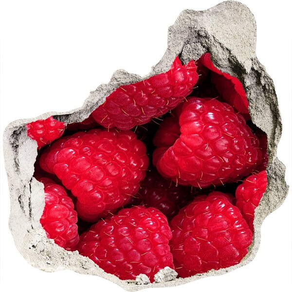 Wandfolien Loch in der Wand Himbeeren im Beton