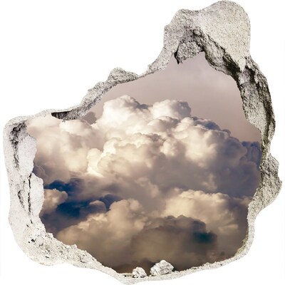 3D Wandtattoos Mauerdurchbruch Wolken hinter der Mauer