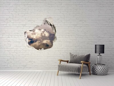 3D Wandtattoos Mauerdurchbruch Wolken hinter der Mauer