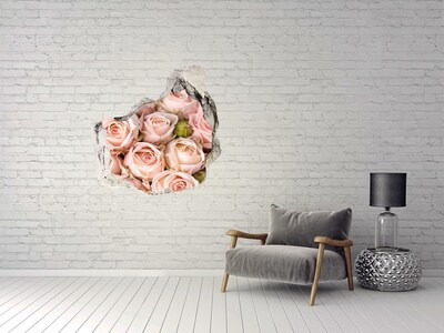 3D Wandtattoos Mauerdurchbruch Rosen in einem Loch in der Wand