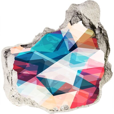 Wandfolien Loch in der Wand Farbenfrohe Kristallwelt