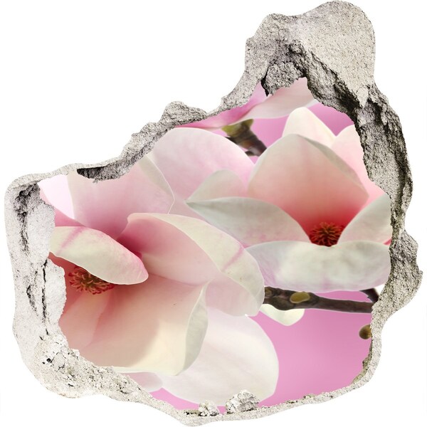 Wandaufkleber Loch 3D Ein floraler Traum hinter der Mauer