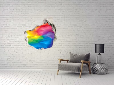 Wandtattoos Loch in der Wand Ein bunter Regenbogen an der Wand