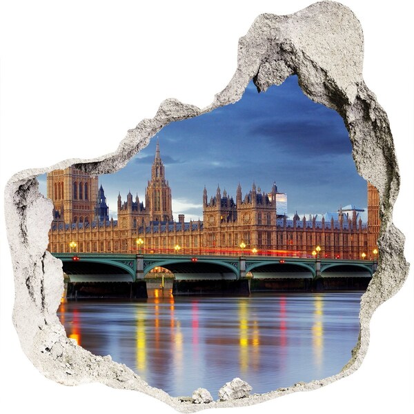 Wandaufkleber Loch 3D Blick auf London