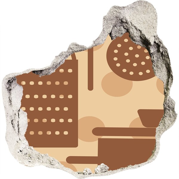 3D Wandtattoos Mauerdurchbruch Interieur mit Retro-Motiv