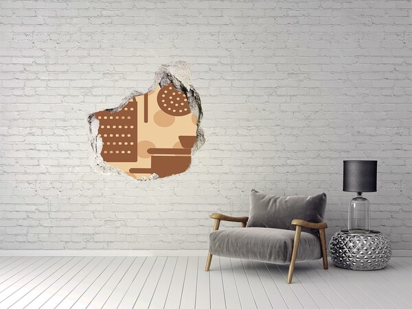 3D Wandtattoos Mauerdurchbruch Interieur mit Retro-Motiv