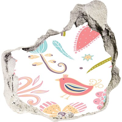 Wandtattoos Loch in der Wand Die bunte Welt hinter dem Loch