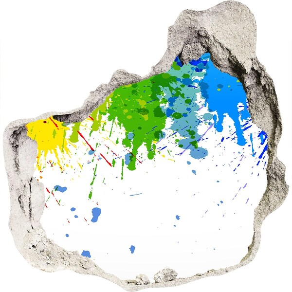 Wandfolien Loch in der Wand Eine farbenfrohe Explosion aus Beton