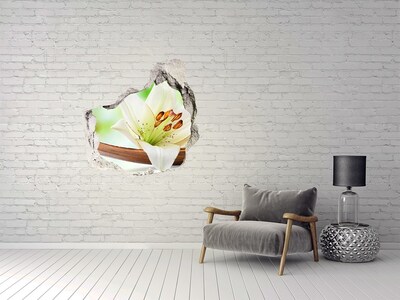 Wandaufkleber Loch 3D Eine Blumenoase aus Beton