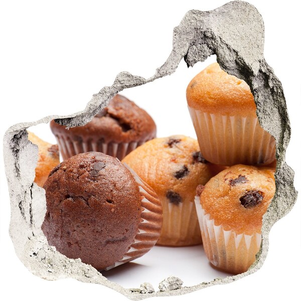 Mauerdurchbruch Aufkleber Süßes Gebäck von hinter der Mauer