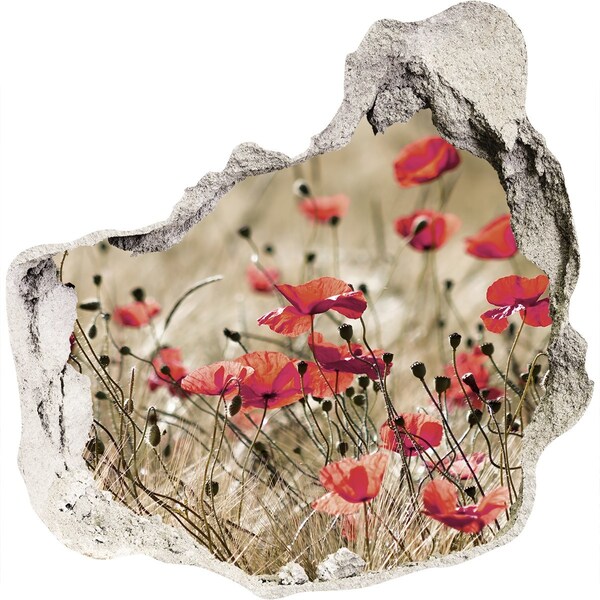 Wandaufkleber Loch 3D Ein Blumenparadies inmitten von Beton