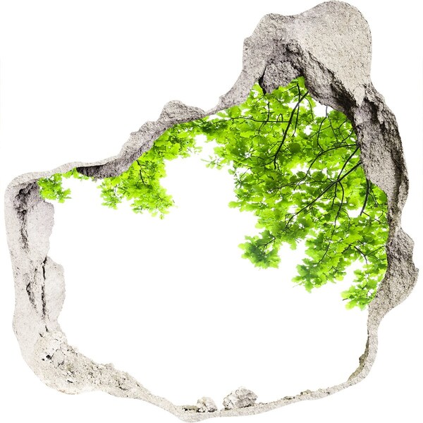 3D Wanddurchbruch Aufkleber Eine grüne Oase hinter der Mauer