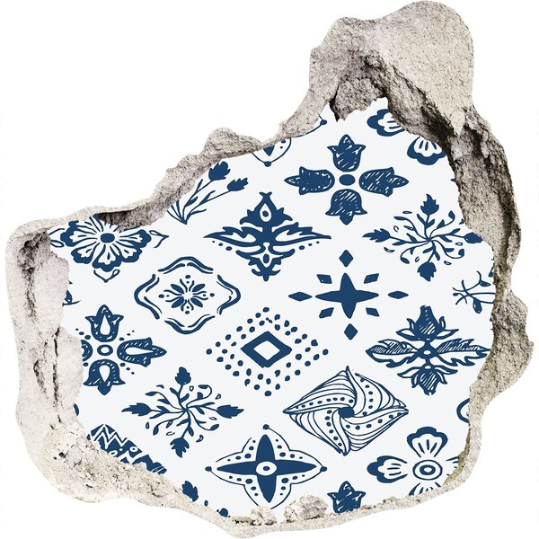 Wandtattoos Loch in der Wand Blumenmuster an der Wand