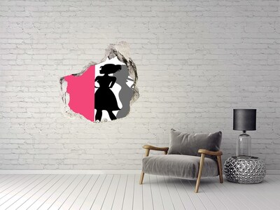 3D Wandtattoos Mauerdurchbruch Stilvolle Figur in einem Loch in der Wand