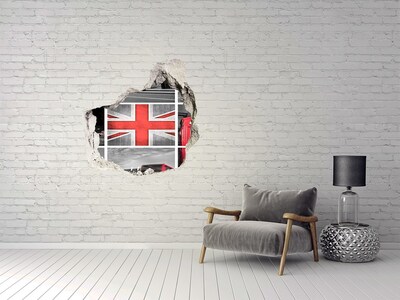 Wandaufkleber Loch 3D Britische Landschaft in einem Loch in der Wand