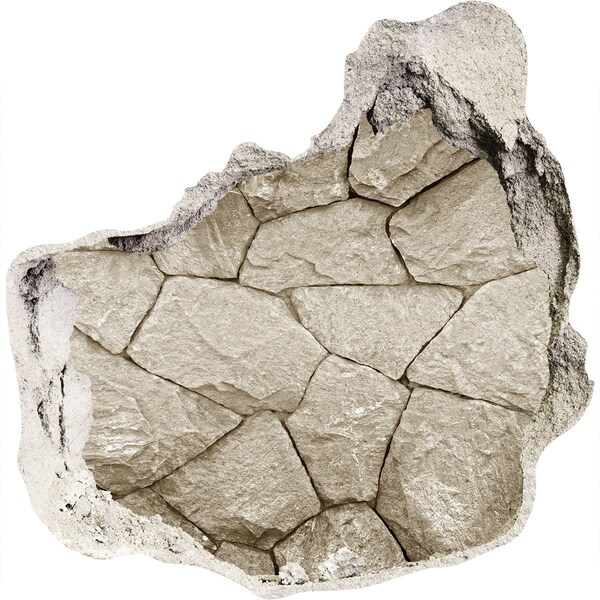 Wandfolien Loch in der Wand Zerbrochene Mauer mit Steinen