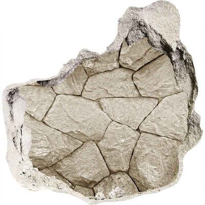 Wandfolien Loch in der Wand Zerbrochene Mauer mit Steinen