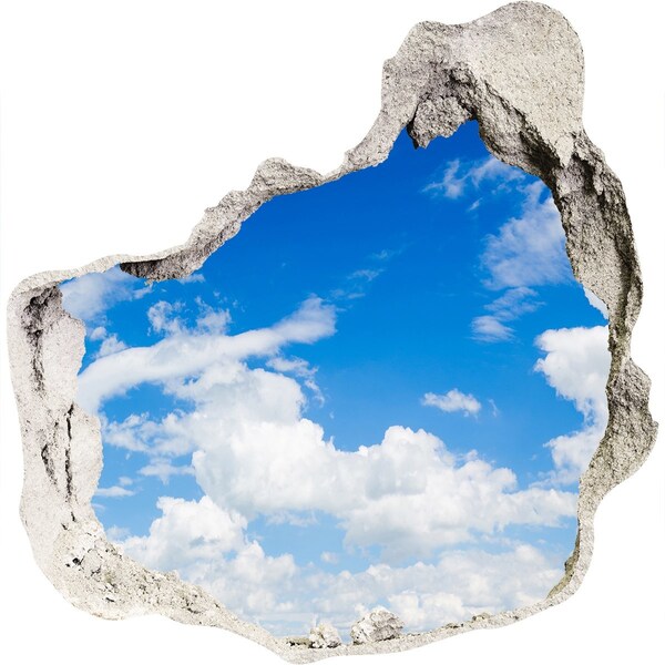 3D Wanddurchbruch Aufkleber Blauer Himmel mit Wolken