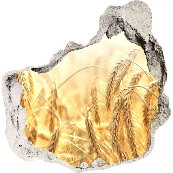3D Wanddurchbruch Aufkleber Goldene Weizenfelder