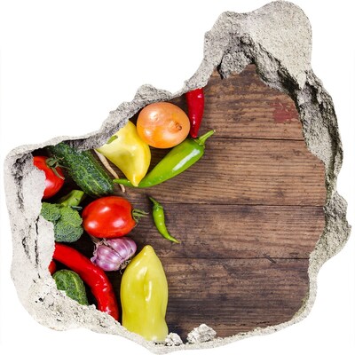 3D Wandtattoos Mauerdurchbruch Obst und Gemüse in einem kleinen Laden